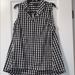 Black/ White Checked tank top